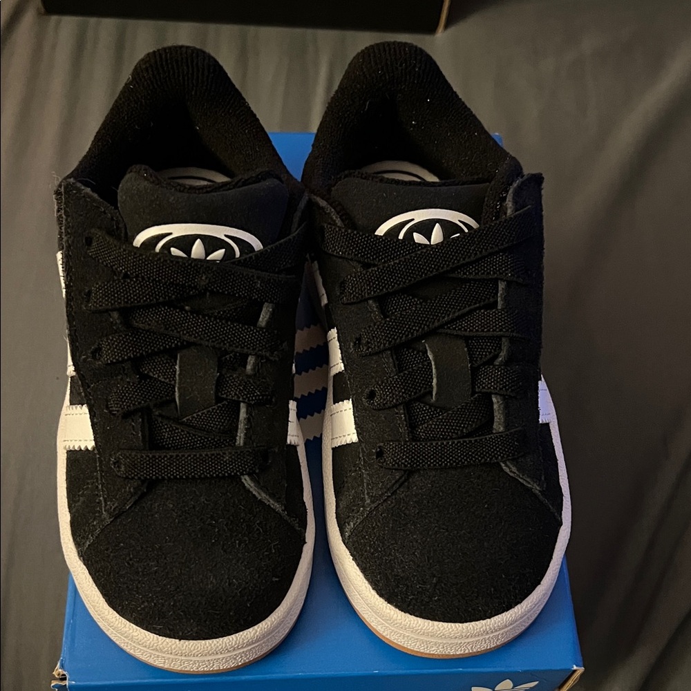 Adidas Kids Black and White Sneakers